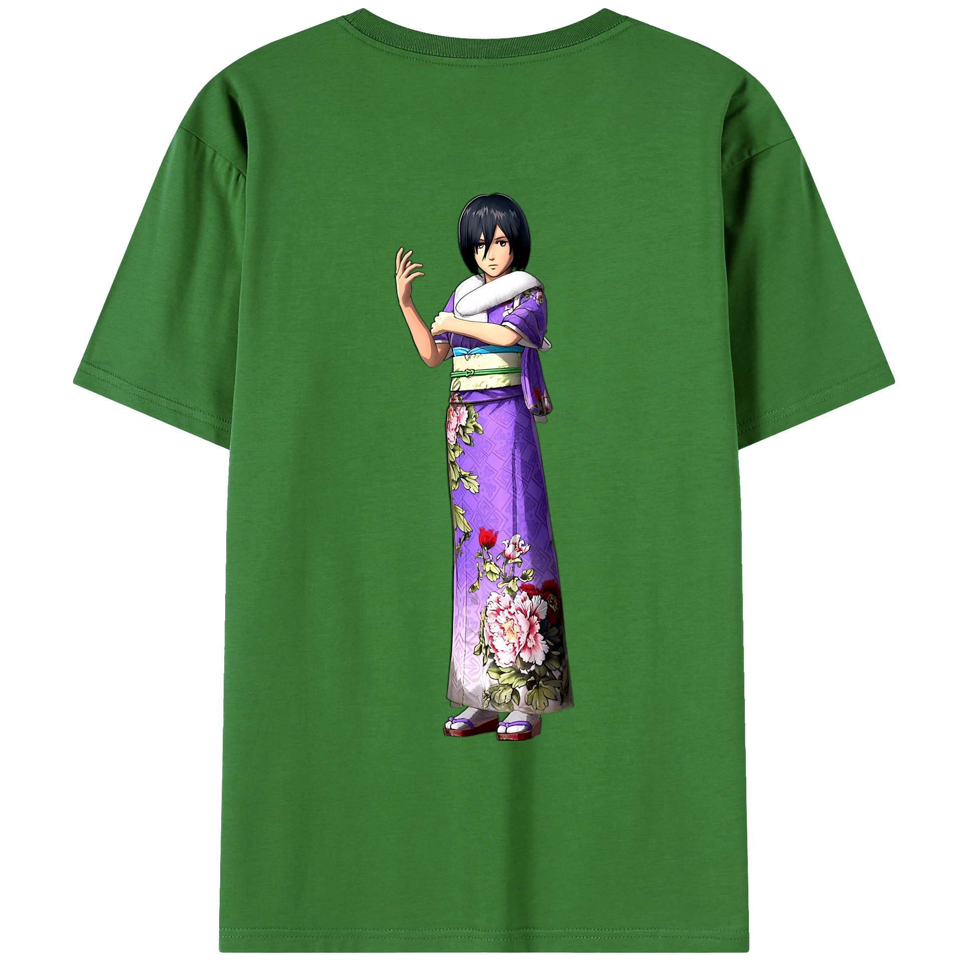 （画像用） 進撃の巨人 ミカサ·アッカーマン Attack on Titan Mikasa Ackerman レディース半袖Tシャツ(バックプリント)